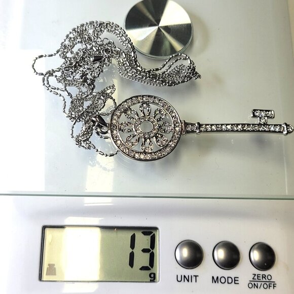 Silver tone Key Pendant Necklace - Picture 8 of 10